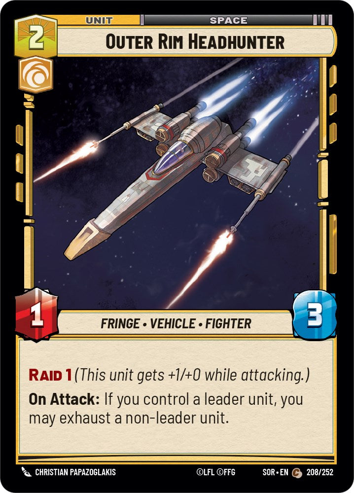 Outer Rim Headhunter (208/252) [Spark of Rebellion] | Cards and Coasters CA
