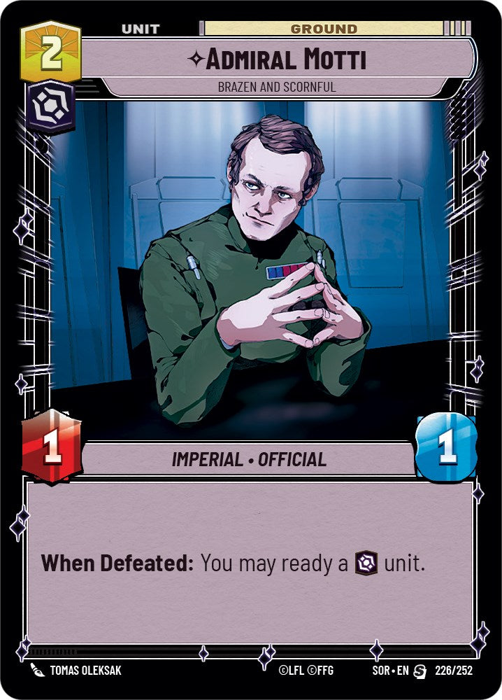 Admiral Motti - Brazen and Scornful (226/252) [Spark of Rebellion] | Cards and Coasters CA