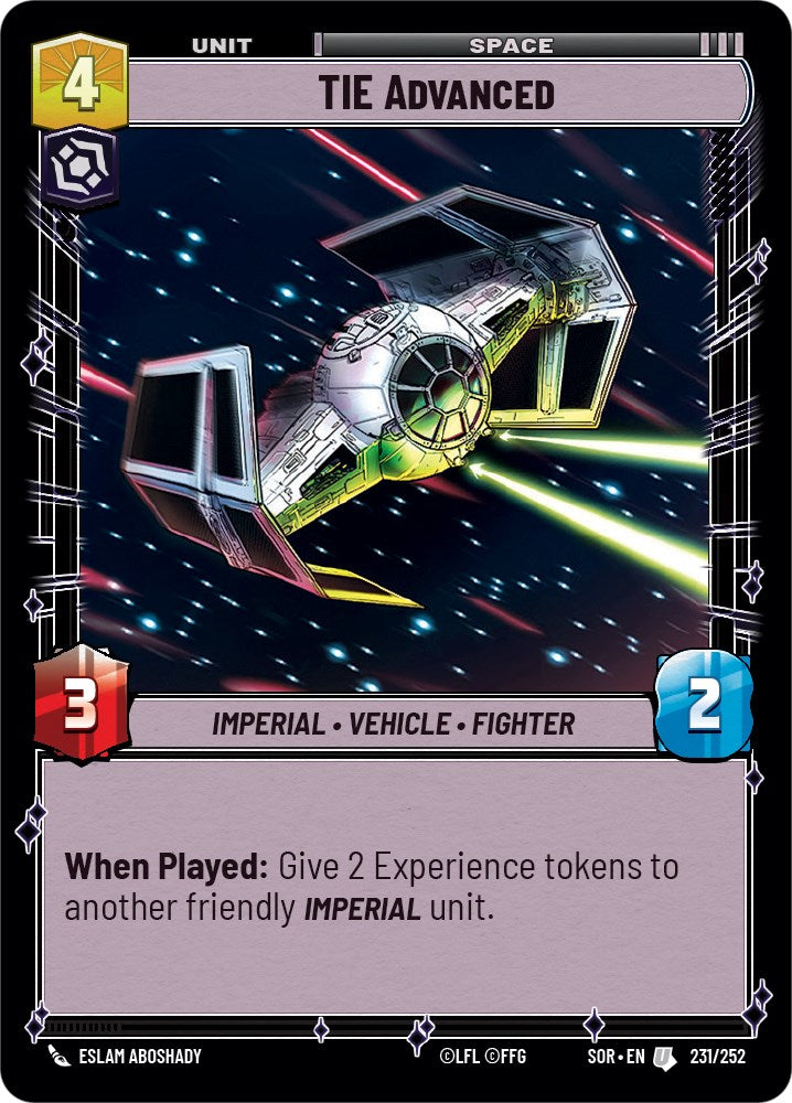 TIE Advanced (231/252) [Spark of Rebellion] | Cards and Coasters CA