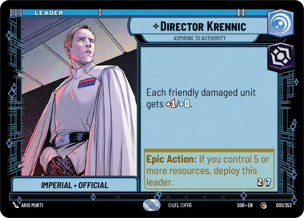 Director Krennic - Aspiring to Authority (001/252) [Spark of Rebellion] | Cards and Coasters CA