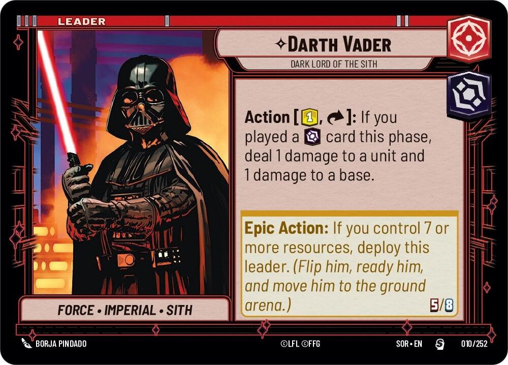 Darth Vader - Dark Lord of the Sith (010/252) [Spark of Rebellion] | Cards and Coasters CA