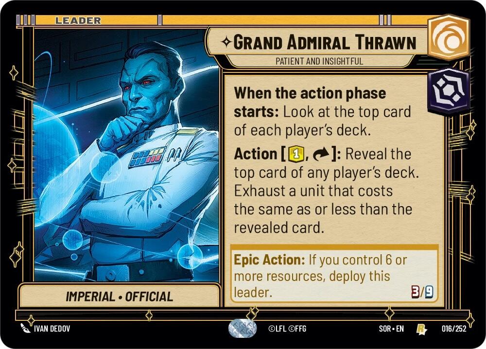 Grand Admiral Thrawn - Patient and Insightful (016/252) [Spark of Rebellion] | Cards and Coasters CA