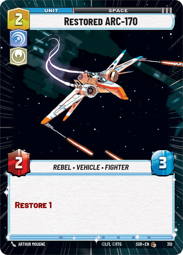Restored ARC-170 (Hyperspace) (310) [Spark of Rebellion] | Cards and Coasters CA