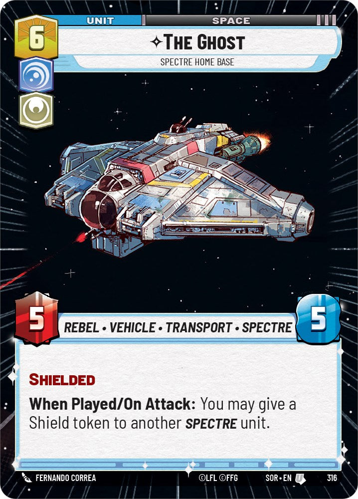 The Ghost - Spectre Home Base (Hyperspace) (316) [Spark of Rebellion] | Cards and Coasters CA