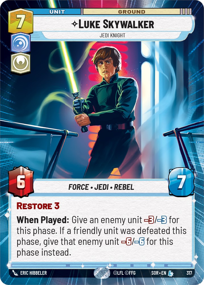 Luke Skywalker - Jedi Knight (Hyperspace) (317) [Spark of Rebellion] | Cards and Coasters CA