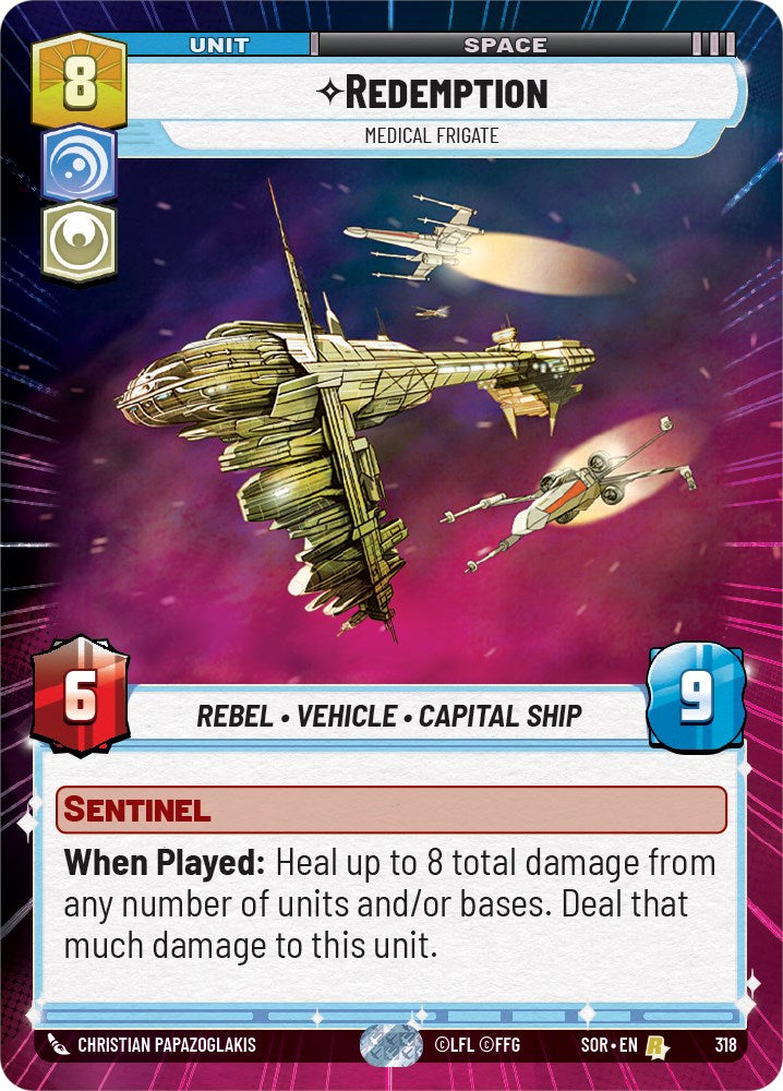 Redemption - Medical Frigate (Hyperspace) (318) [Spark of Rebellion] | Cards and Coasters CA