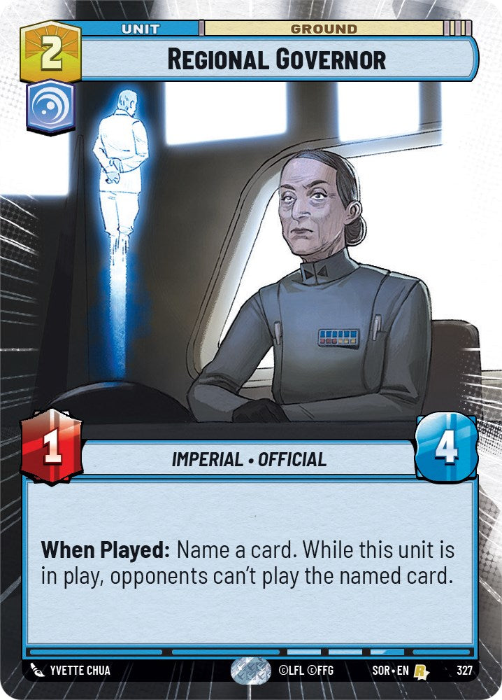 Regional Governor (Hyperspace) (327) [Spark of Rebellion] | Cards and Coasters CA