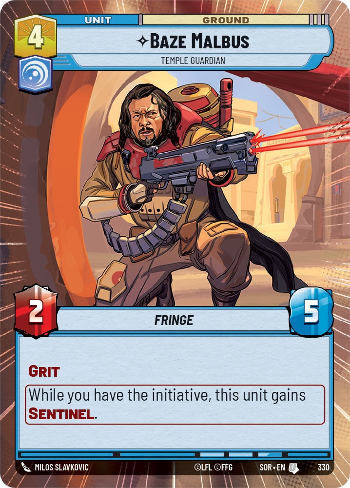 Baze Malbus - Temple Guardian (Hyperspace) (330) [Spark of Rebellion] | Cards and Coasters CA