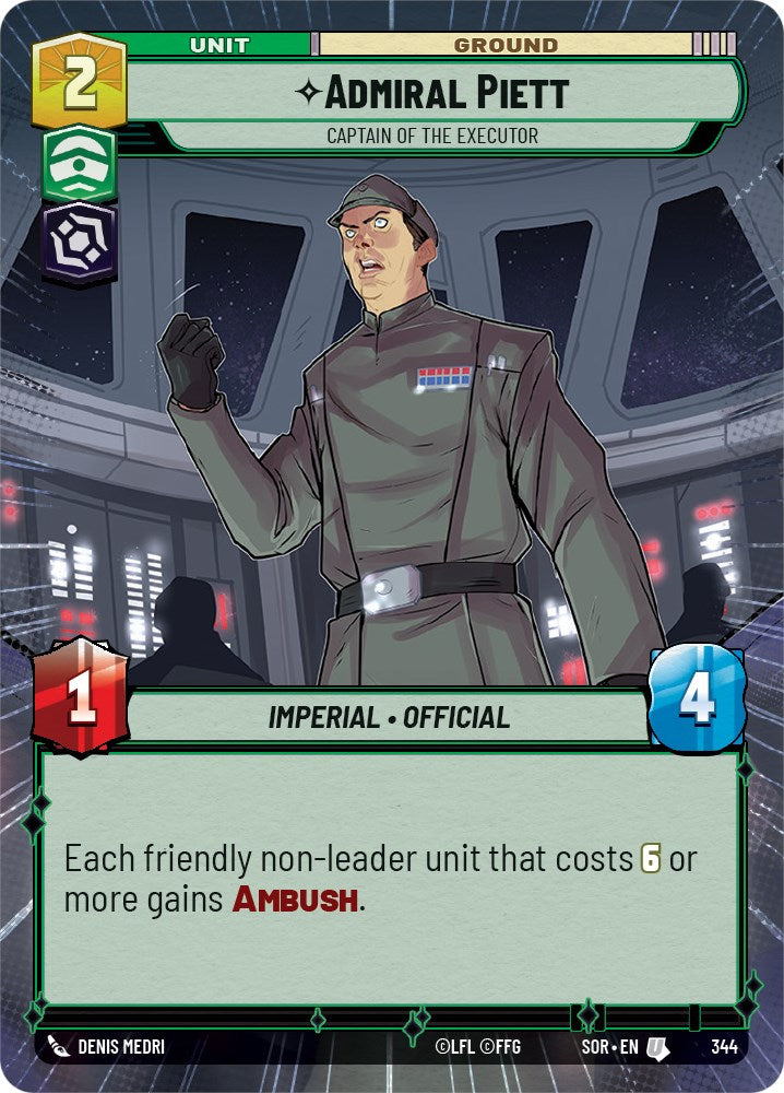 Admiral Piett - Captain of the Executor (Hyperspace) (344) [Spark of Rebellion] | Cards and Coasters CA