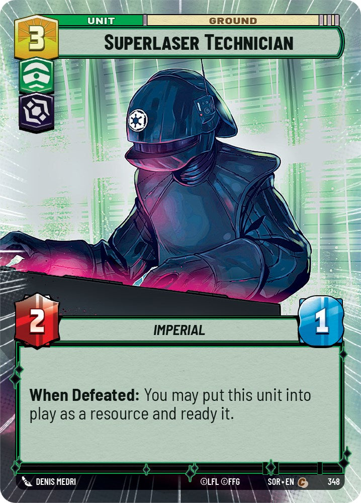Superlaser Technician (Hyperspace) (348) [Spark of Rebellion] | Cards and Coasters CA