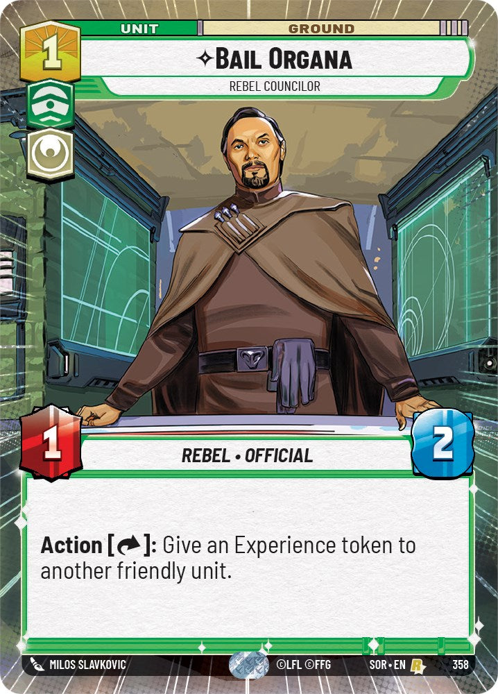 Bail Organa - Rebel Councilor (Hyperspace) (358) [Spark of Rebellion] | Cards and Coasters CA