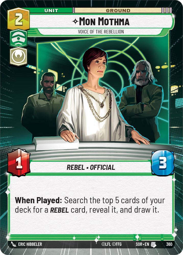 Mon Mothma - Voice of the Rebellion (Hyperspace) (360) [Spark of Rebellion] | Cards and Coasters CA