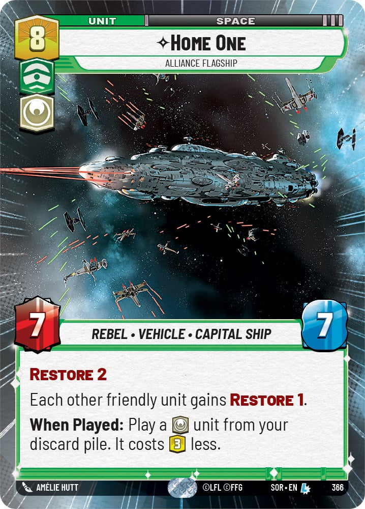 Home One - Alliance Flagship (Hyperspace) (366) [Spark of Rebellion] | Cards and Coasters CA