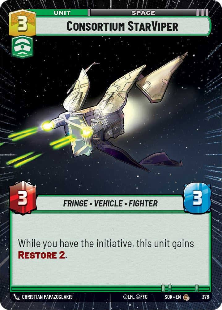 Consortium StarViper (Hyperspace) (376) [Spark of Rebellion] | Cards and Coasters CA