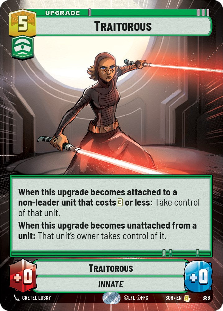 Traitorous (Hyperspace) (386) [Spark of Rebellion] | Cards and Coasters CA