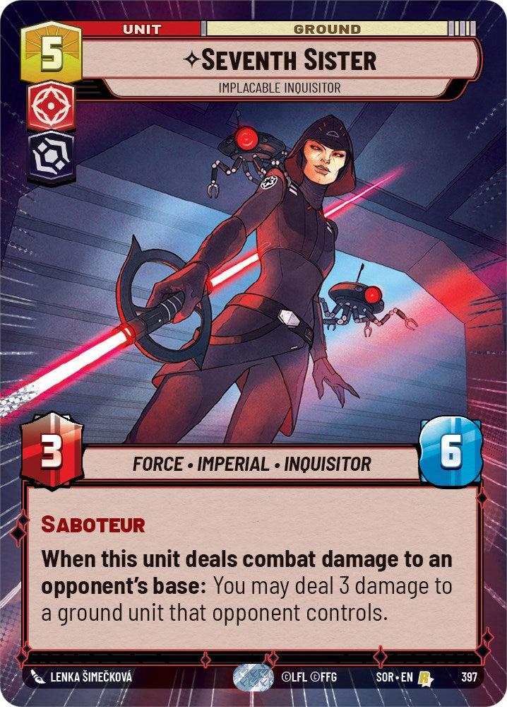 Seventh Sister - Implacable Inquisitor (Hyperspace) (397) [Spark of Rebellion] | Cards and Coasters CA