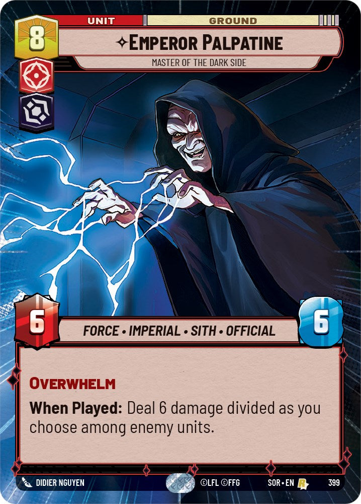 Emperor Palpatine - Master of the Dark Side (Hyperspace) (399) [Spark of Rebellion] | Cards and Coasters CA