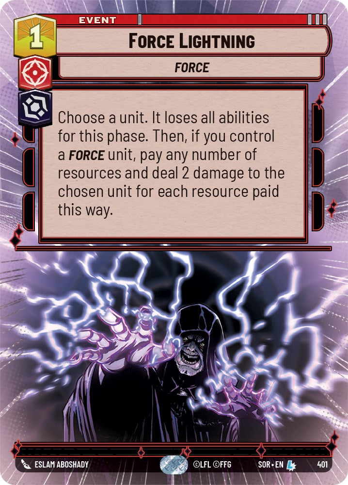 Force Lightning (Hyperspace) (401) [Spark of Rebellion] | Cards and Coasters CA