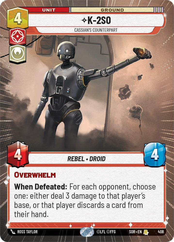 K-2SO - Cassian's Counterpart (Hyperspace) (408) [Spark of Rebellion] | Cards and Coasters CA