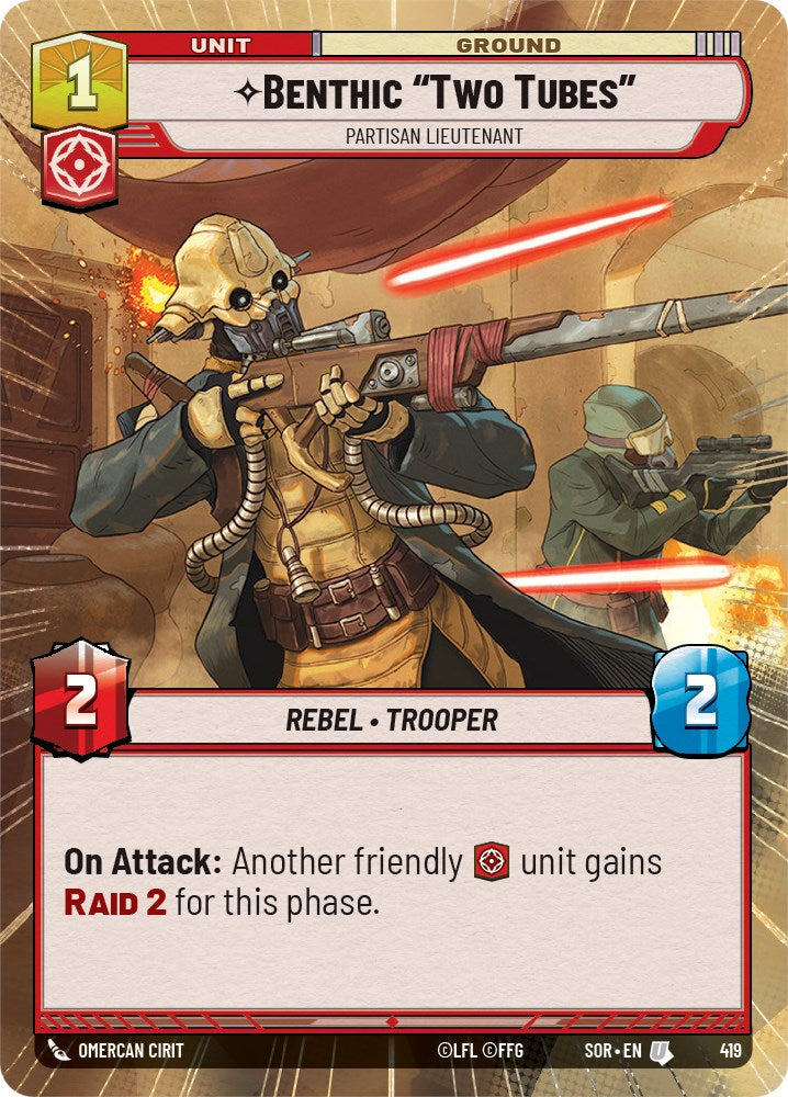 Benthic "Two Tubes" - Partisan Lieutenant (Hyperspace) (419) [Spark of Rebellion] | Cards and Coasters CA