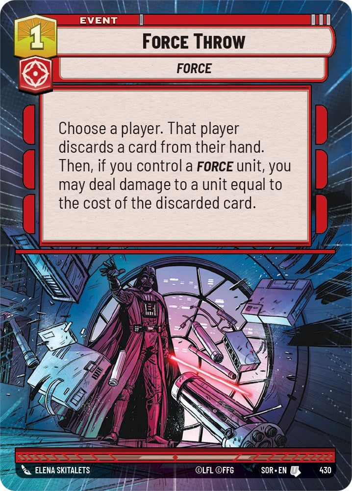 Force Throw (Hyperspace) (430) [Spark of Rebellion] | Cards and Coasters CA