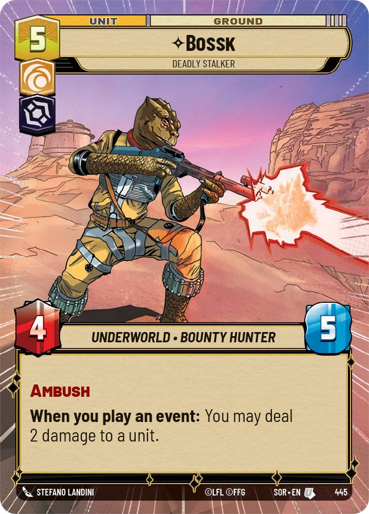 Bossk - Deadly Stalker (Hyperspace) (445) [Spark of Rebellion] | Cards and Coasters CA
