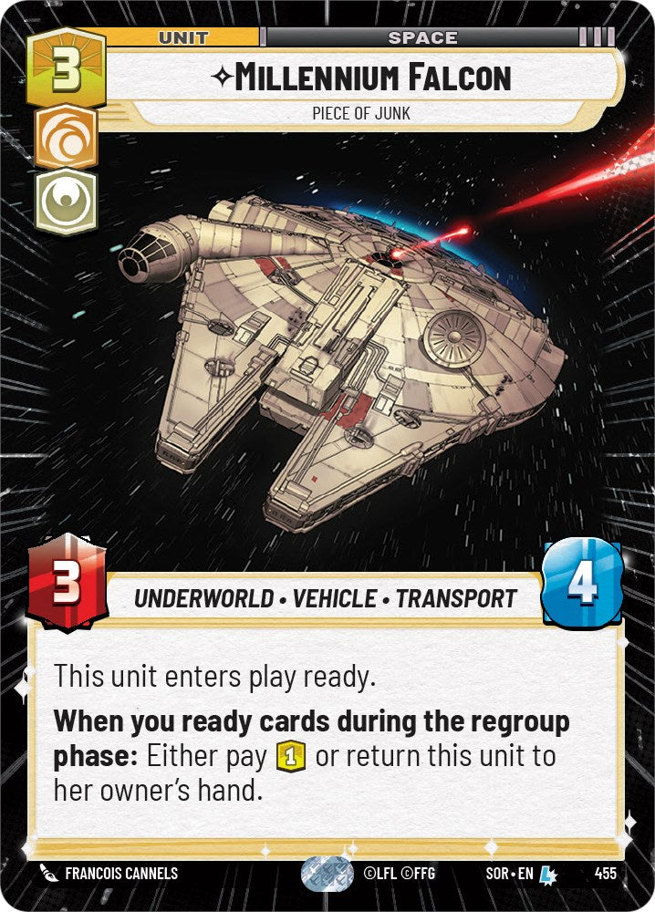 Millennium Falcon - Piece of Junk (Hyperspace) (455) [Spark of Rebellion] | Cards and Coasters CA