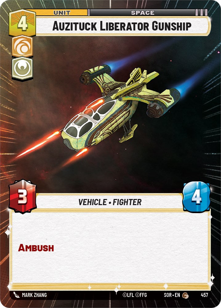 Auzituck Liberator Gunship (Hyperspace) (457) [Spark of Rebellion] | Cards and Coasters CA