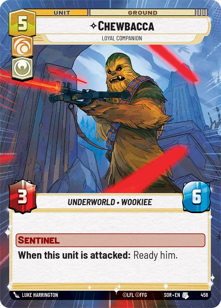 Chewbacca - Loyal Companion (Hyperspace) (458) [Spark of Rebellion] | Cards and Coasters CA