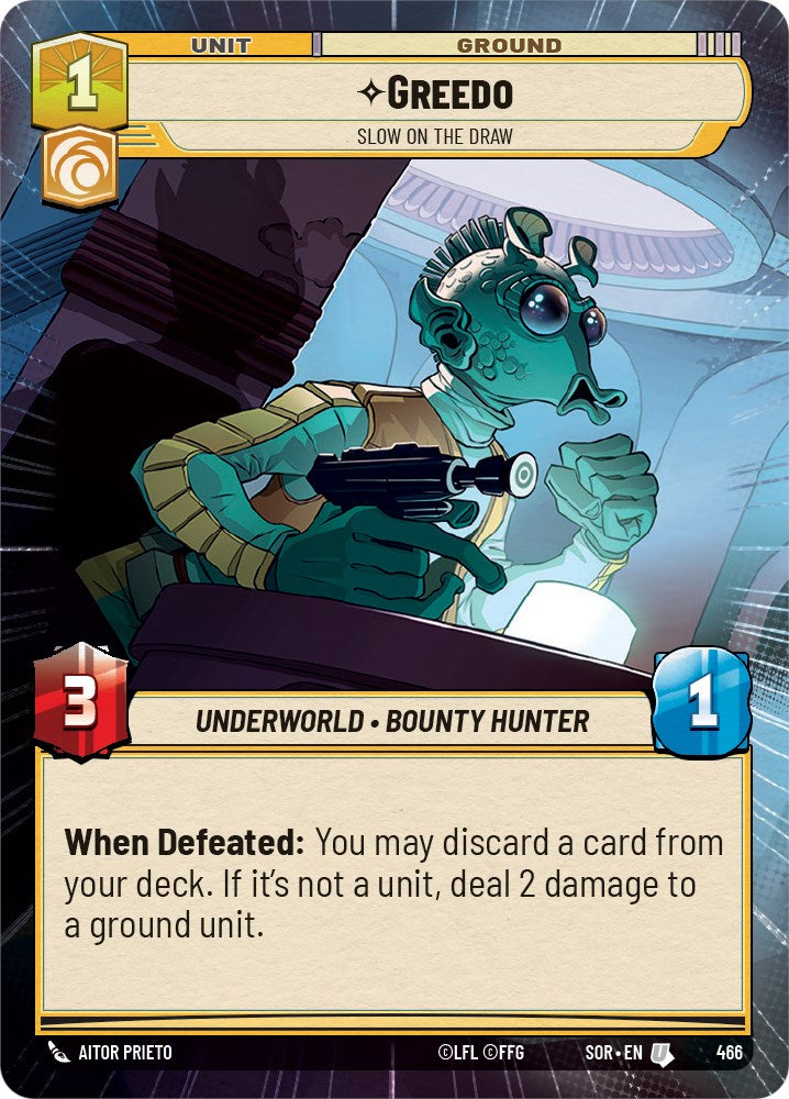 Greedo - Slow on the Draw (Hyperspace) (466) [Spark of Rebellion] | Cards and Coasters CA