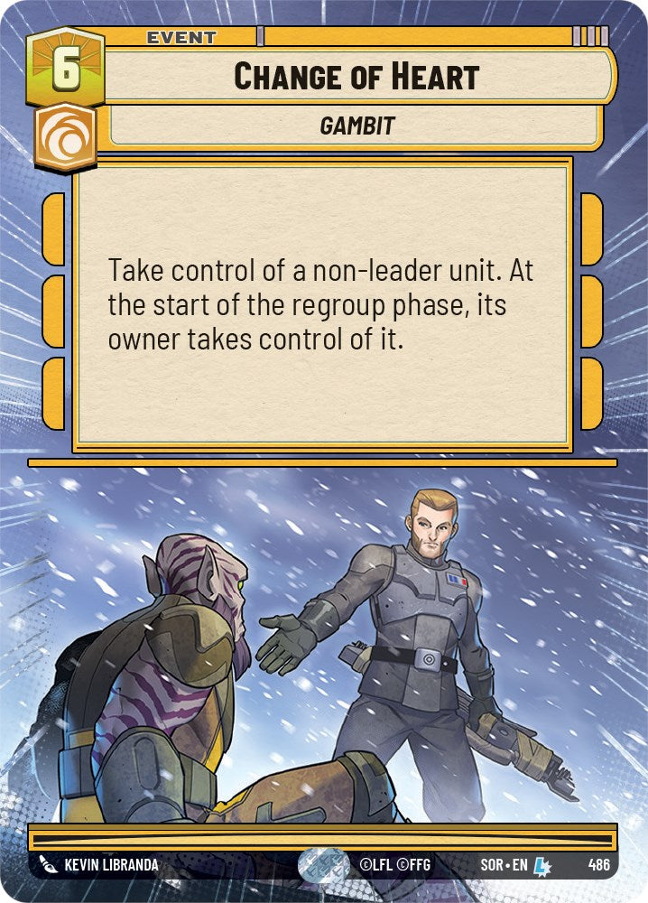 Change of Heart (Hyperspace) (486) [Spark of Rebellion] | Cards and Coasters CA