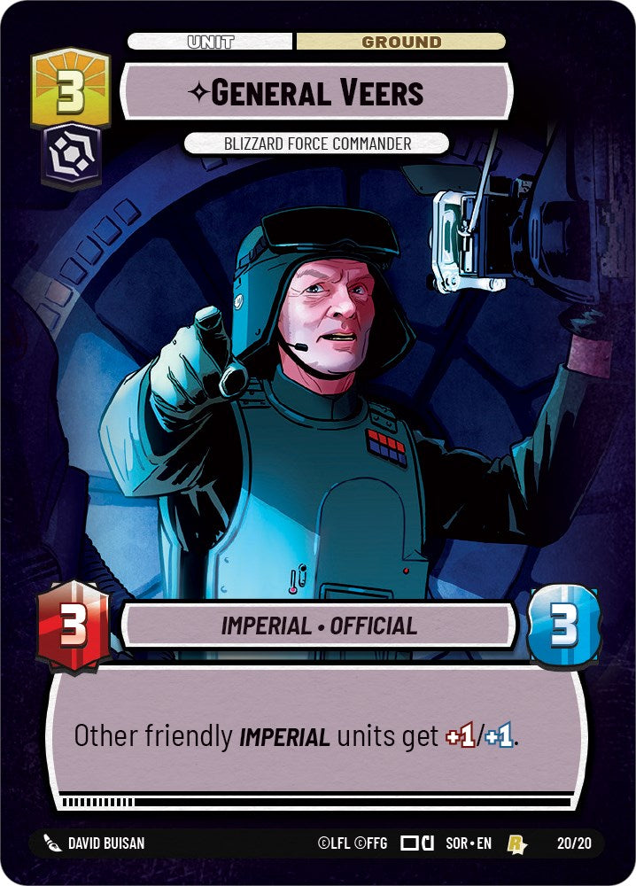 General Veers - Blizzard Force Commander (20/20) [Spark of Rebellion: Weekly Play] | Cards and Coasters CA