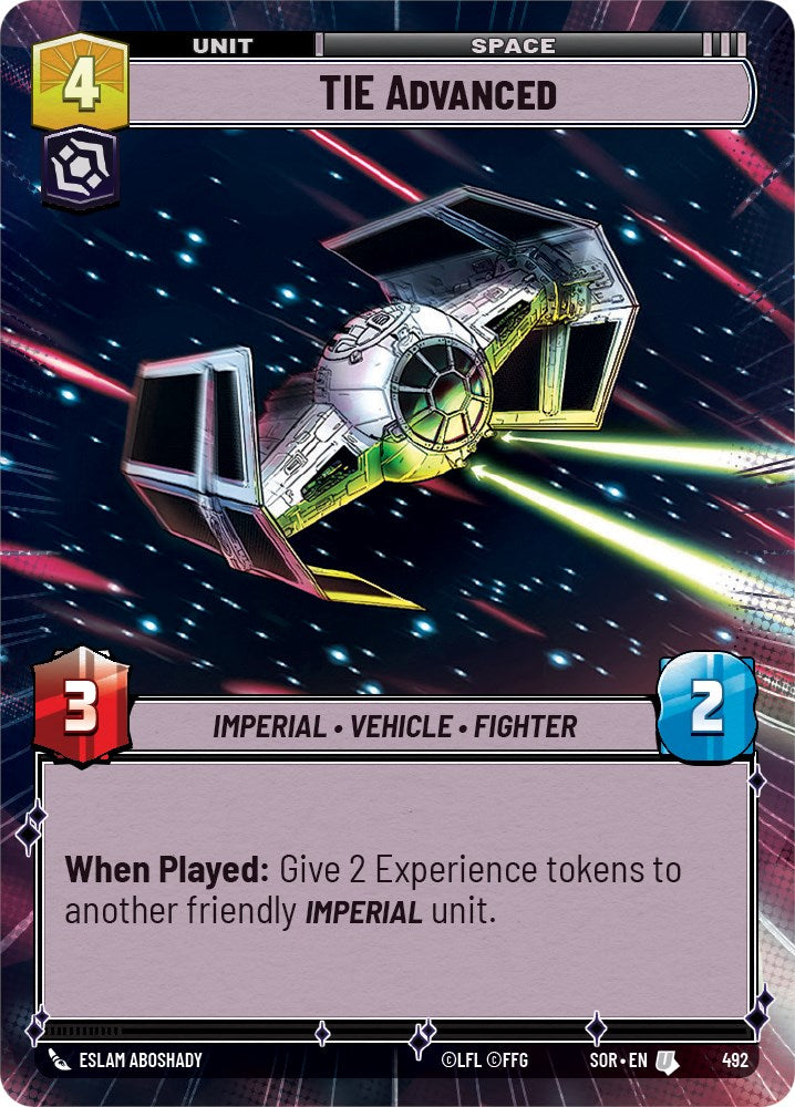TIE Advanced (Hyperspace) (492) [Spark of Rebellion] | Cards and Coasters CA