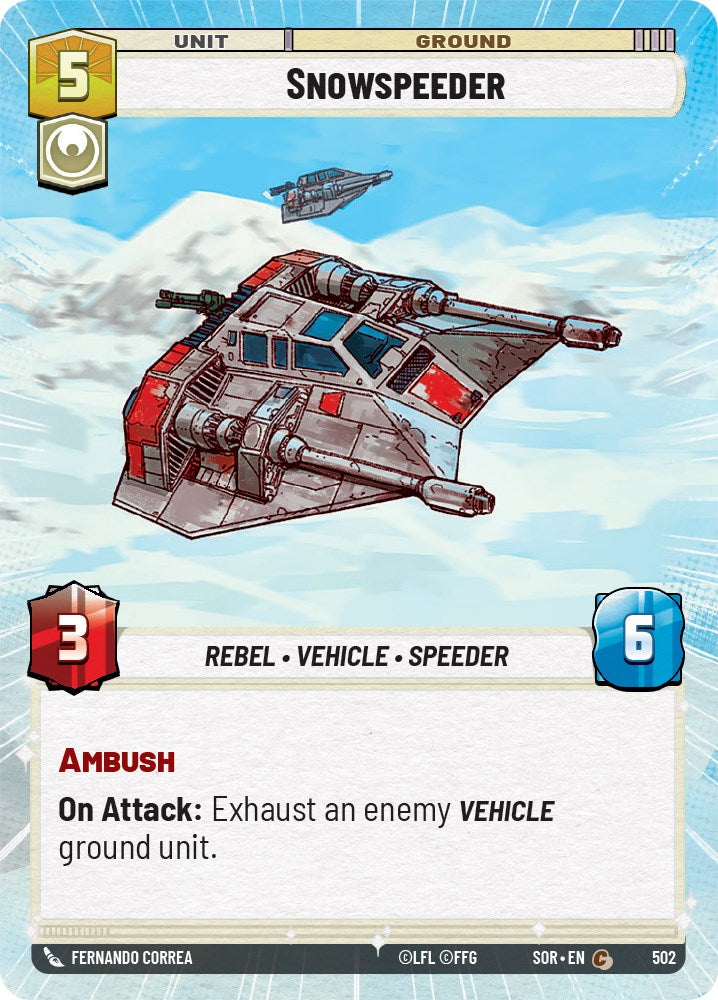 Snowspeeder (Hyperspace) (502) [Spark of Rebellion] | Cards and Coasters CA