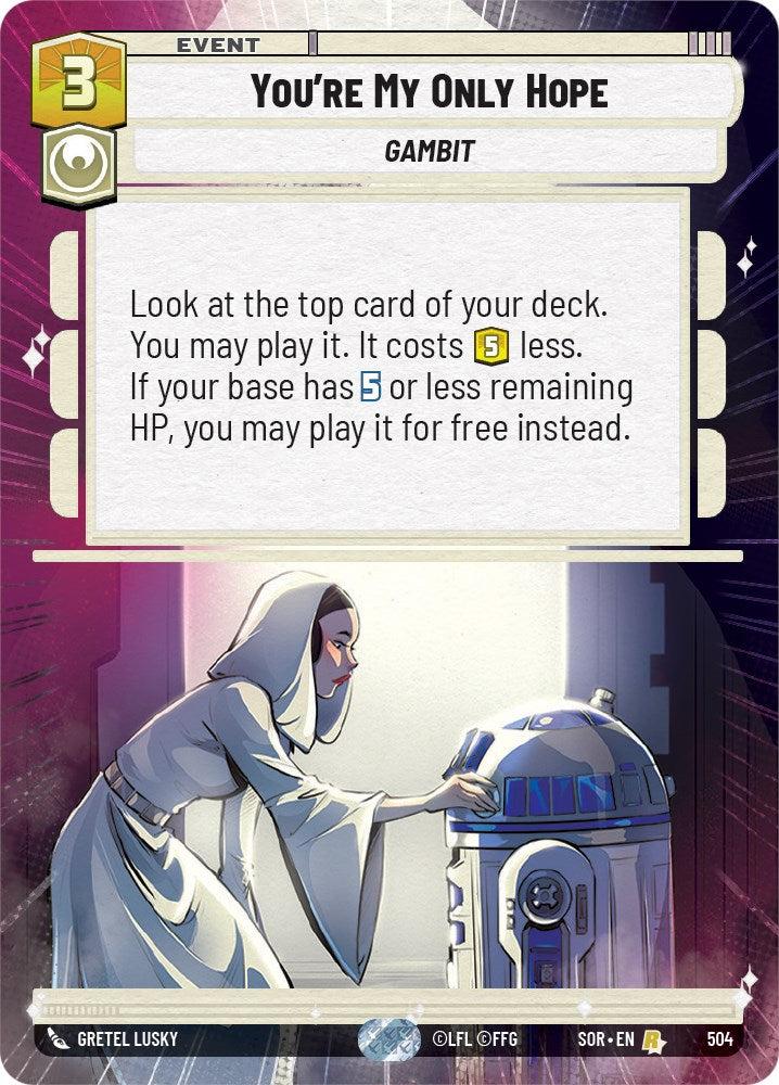 You're My Only Hope (Hyperspace) (504) [Spark of Rebellion] | Cards and Coasters CA