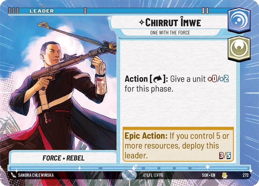 Chirrut emwe - One With The Force (Hyperspace) (272) [Spark of Rebellion] | Cards and Coasters CA