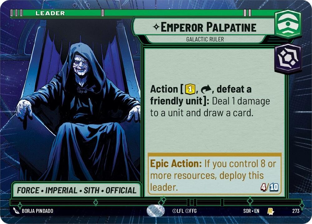 Emperor Palpatine - Galactic Ruler (Hyperspace) (273) [Spark of Rebellion] | Cards and Coasters CA