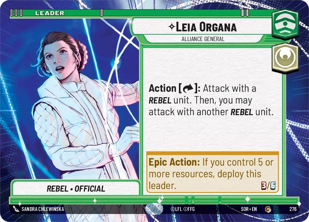 Leia Organa - Alliance General (Hyperspace) (276) [Spark of Rebellion] | Cards and Coasters CA