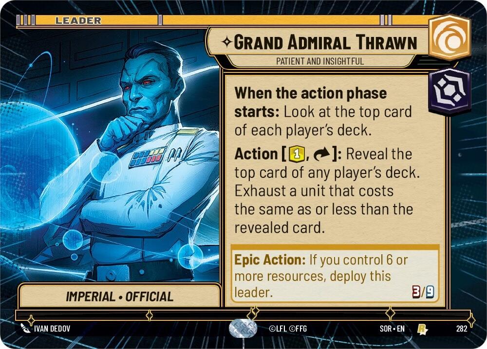 Grand Admiral Thrawn - Patient and Insightful (Hyperspace) (282) [Spark of Rebellion] | Cards and Coasters CA