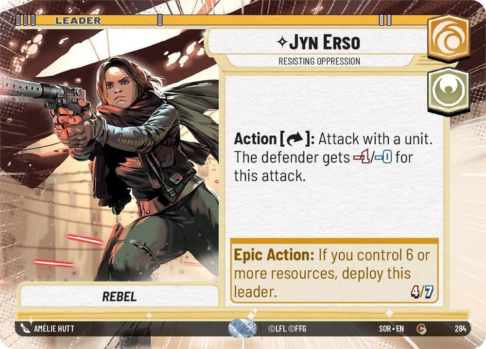 Jyn Erso - Resisting Oppression (Hyperspace) (284) [Spark of Rebellion] | Cards and Coasters CA