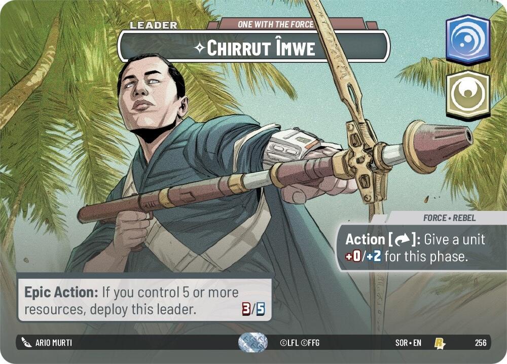 Chirrut Emwe - One With The Force (Showcase) (256) [Spark of Rebellion] | Cards and Coasters CA