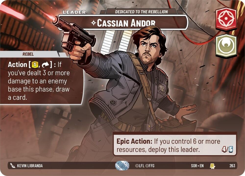 Cassian Andor - Dedicated to the Rebellion (Showcase) (263) [Spark of Rebellion] | Cards and Coasters CA