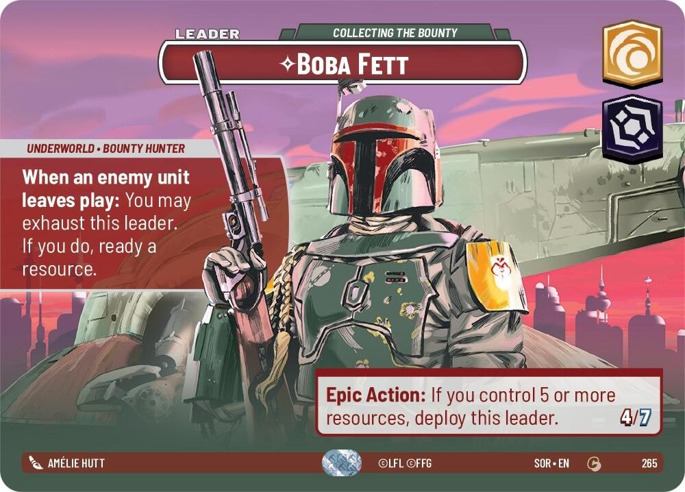 Boba Fett - Collecting the Bounty (Showcase) (265) [Spark of Rebellion] | Cards and Coasters CA