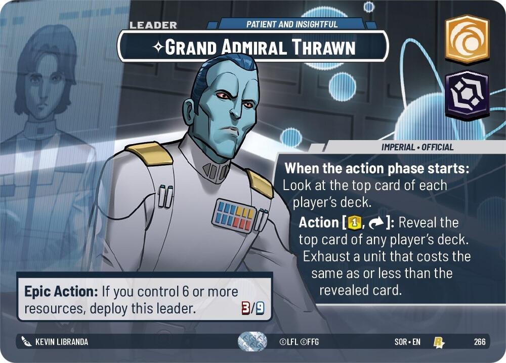 Grand Admiral Thrawn - Patient and Insightful (Showcase) (266) [Spark of Rebellion] | Cards and Coasters CA