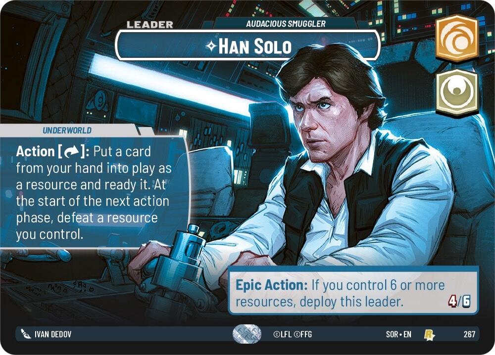 Han Solo - Audacious Smuggler (Showcase) (267) [Spark of Rebellion] | Cards and Coasters CA
