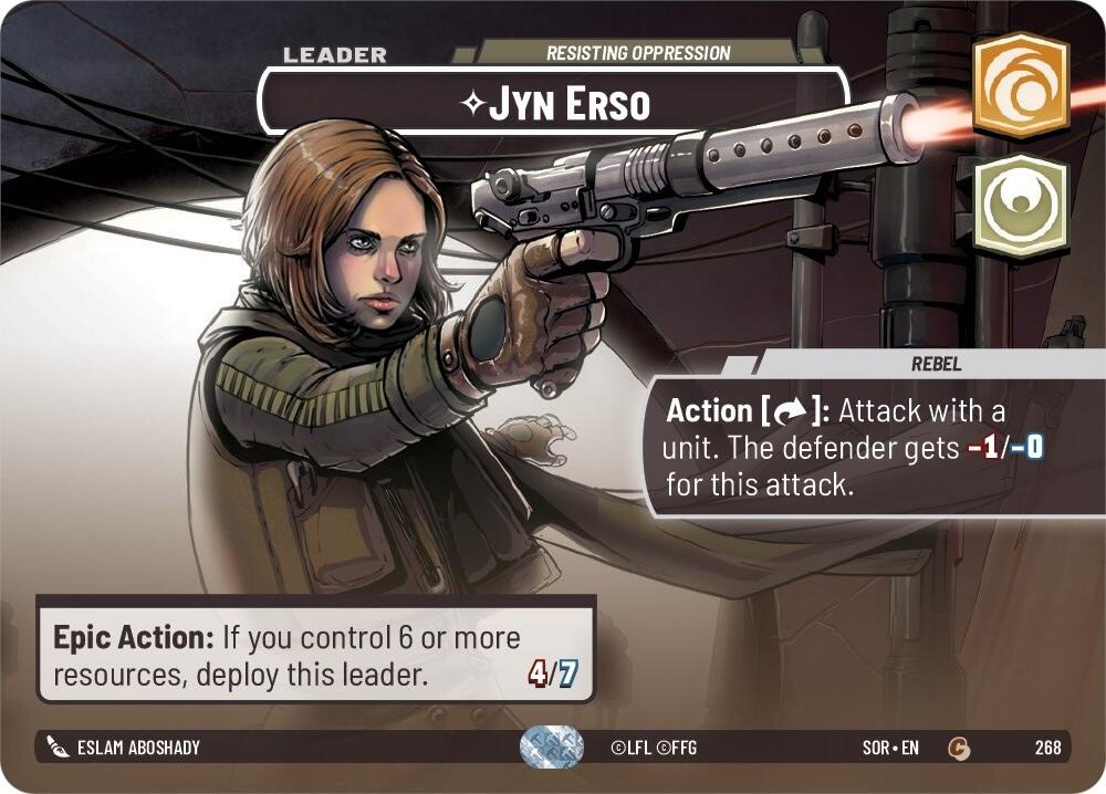 Jyn Erso - Resisting Oppression (Showcase) (268) [Spark of Rebellion] | Cards and Coasters CA