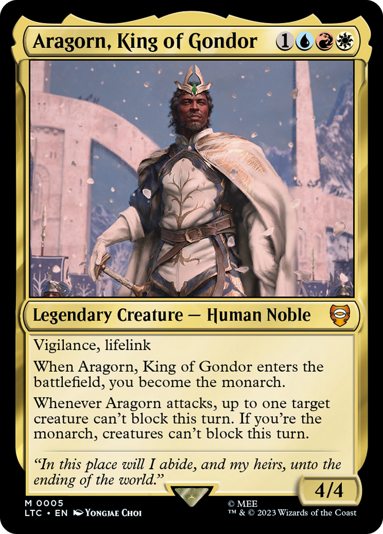 Aragorn, King of Gondor [The Lord of the Rings: Tales of Middle-Earth Commander] | Cards and Coasters CA