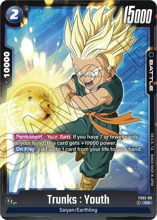 Trunks : Youth (FS02-09) (Bonus Pack Alternate Art) [Starter Deck: Vegeta] | Cards and Coasters CA