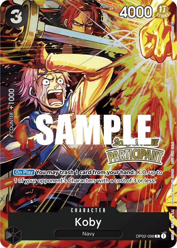 Koby (Offline Regional 2023) [Participant] [One Piece Promotion Cards] | Cards and Coasters CA