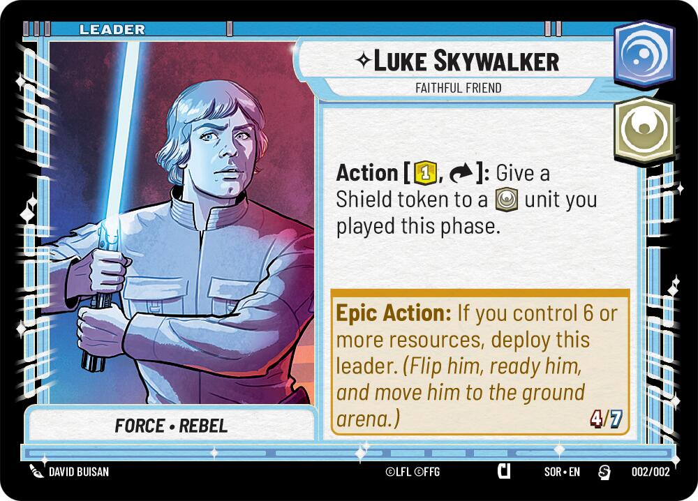 Luke Skywalker - Faithful Friend (002/002) (Prerelease Promo) (002/002) [Spark of Rebellion Promos] | Cards and Coasters CA